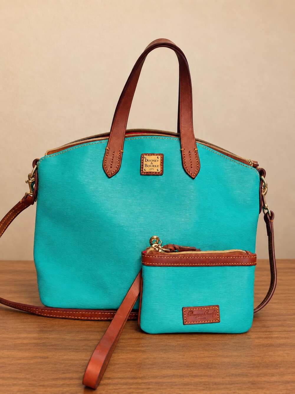 Dooney & Bourke Cork Satchel & Medium Wristlet Duo Style MCORK3211